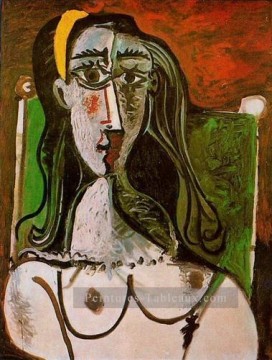 Buste de femme assise 1960 Cubisme Peinture à l'huile